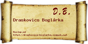 Draskovics Boglárka névjegykártya